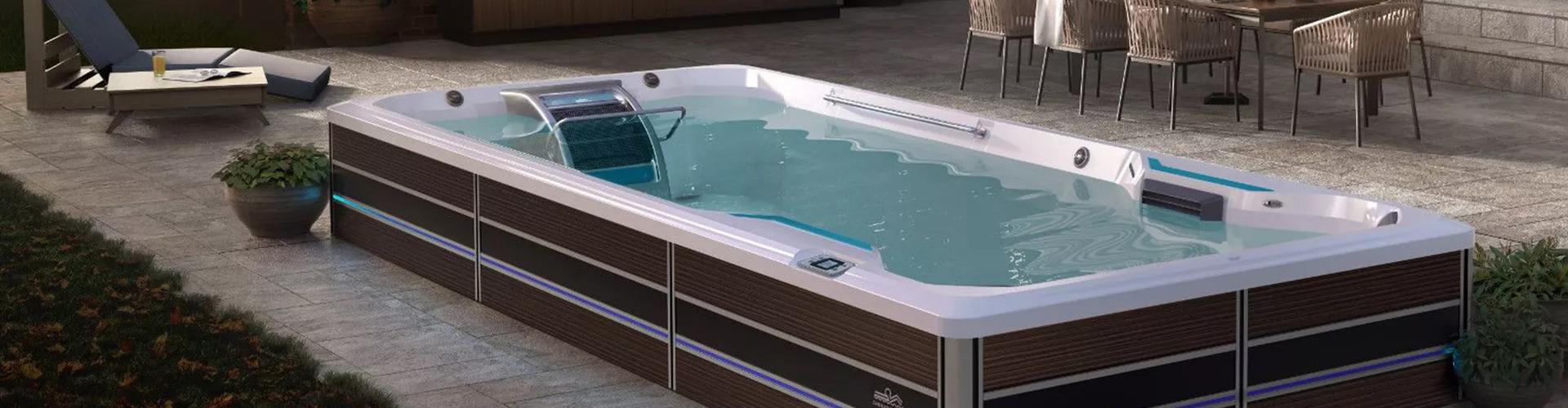Double the Benefits with a Lap Pool, Tub Combo, Swim Spa Store Near Muskego
